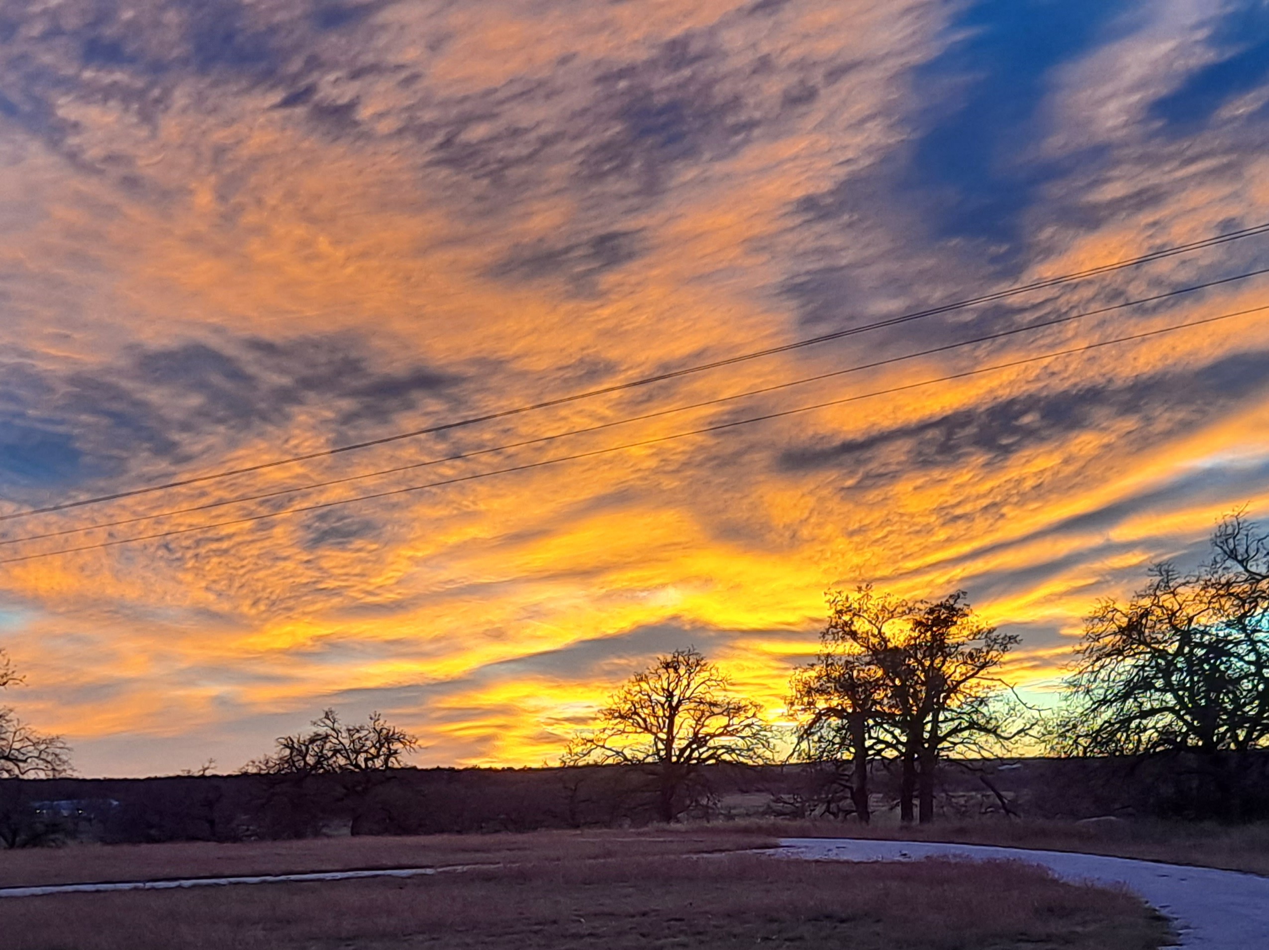 Sunset over the Hill Country as seen from the Porter Haus property
